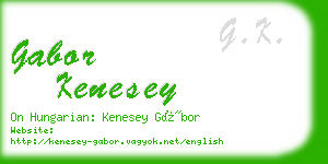 gabor kenesey business card